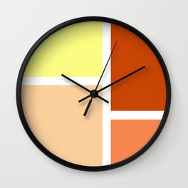 Orange and yellow rectangles Wall Clock
