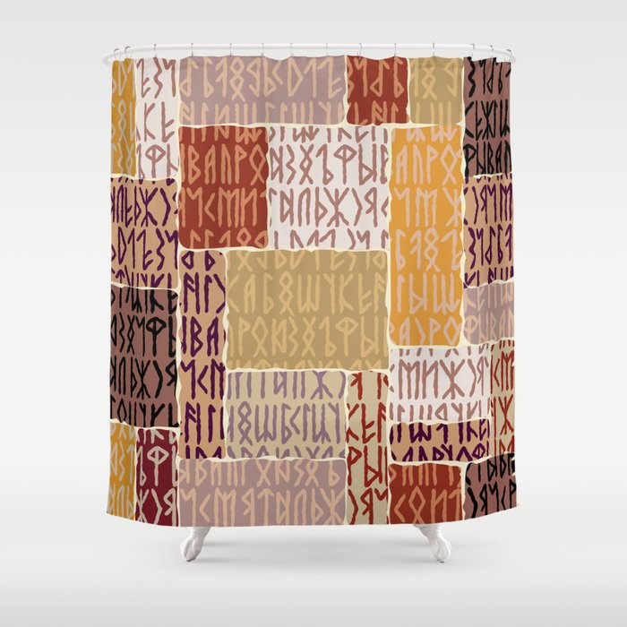 Viking runes pattern Shower Curtain