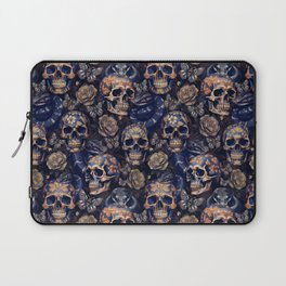 Mysterious Baroque Skulls, Snakes And Flowers Laptop Sleeve