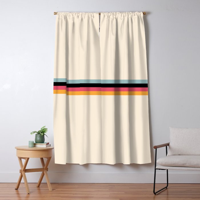 Ishtar Classic Retro Summer Stripes Blackout Curtain by AlphaOmega