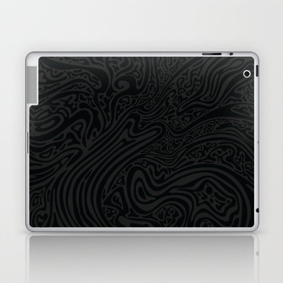 Dark Psychedelic abstract art. Digital Illustration background. Laptop & iPad Skin