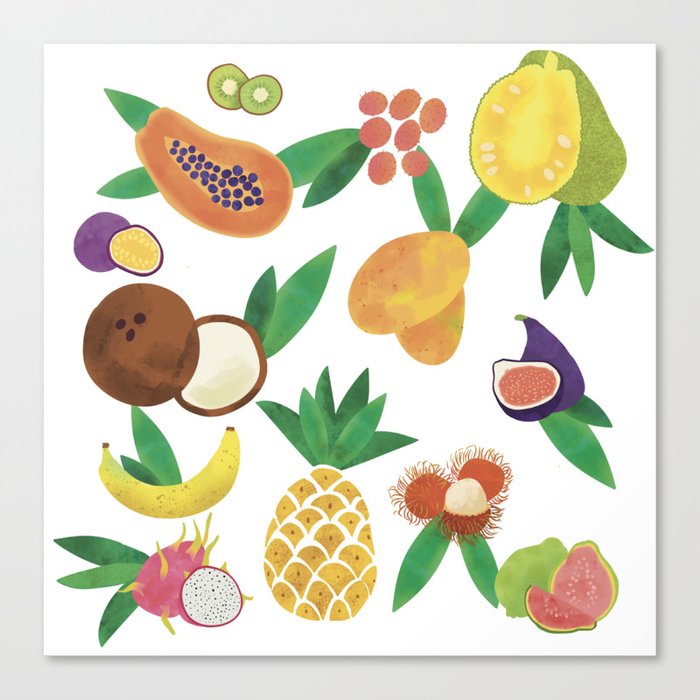 Tropical Fruits Canvas Print