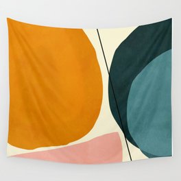 shapes geometric minimal painting abstract Wall Tapestry