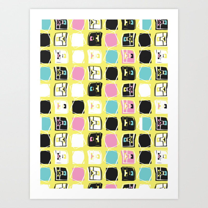Memphis Style Geo Sketchy Abstract Seamless Vector Pattern Art