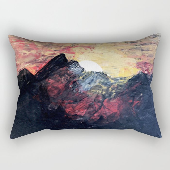 Arapahoe National Forest [2]: a colorful abstract mixed media mountain range Rectangular Pillow