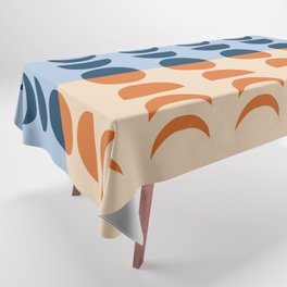 Moon Phases 31 in Navy Orange Beige Tablecloth