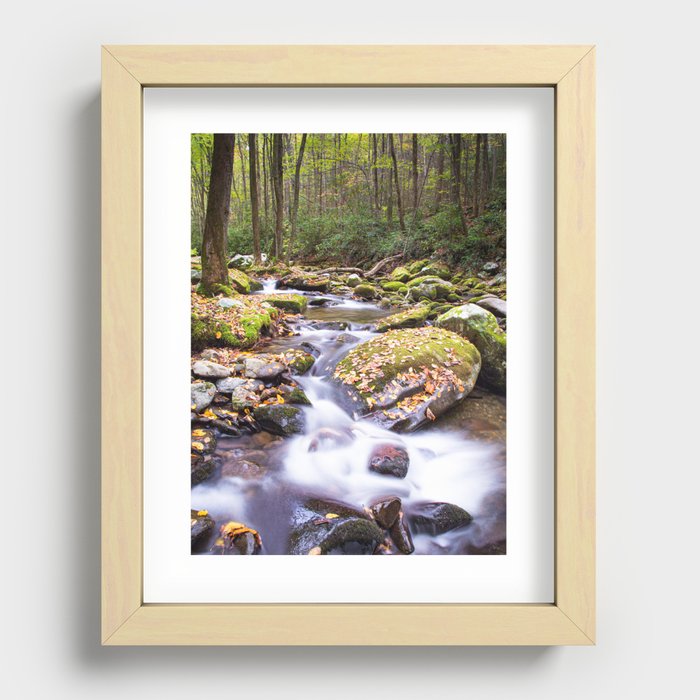 Great Smoky Mountains stream in early autumn Recessed Framed Print