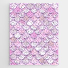 Baby Mermaid Scales Rose Pink Jigsaw Puzzle