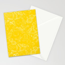 Yellow and White Toys Outline Pattern Stationery Card