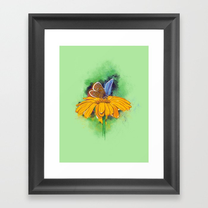 Magical butterfly of many colours Framed Art Print