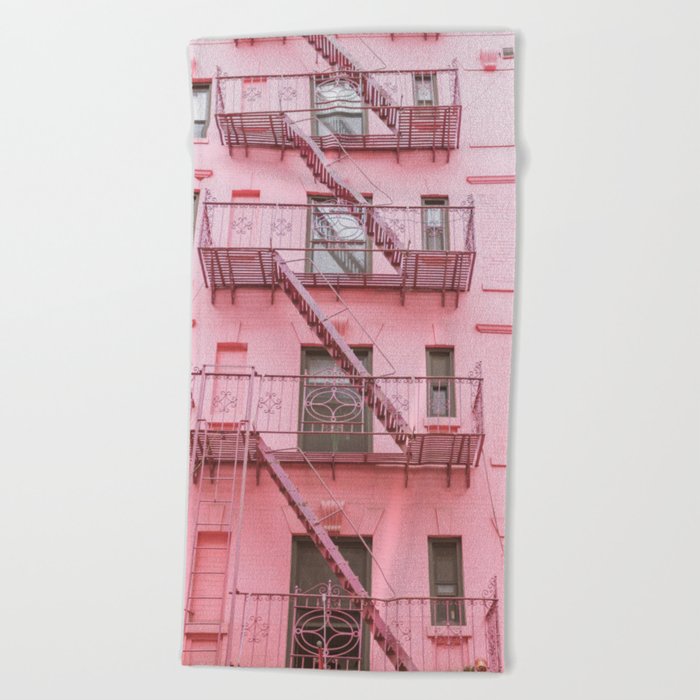 Pink Soho Nyc Beach Towel