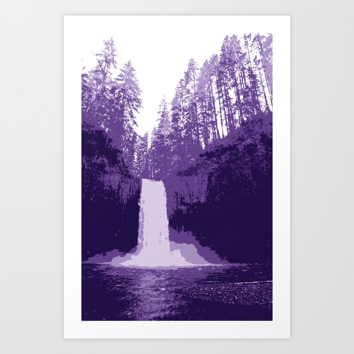 Abiqua Falls in Purple Art Print