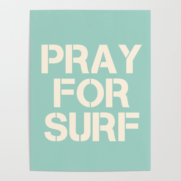 Pray For Surf | Blue Poster