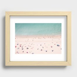 Aerial Beach Love print - Beach photography - Aerial Ocean Sea print by Ingrid Beddoes  Recessed Framed Print