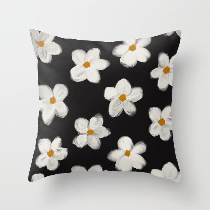 floral daisy blossom Throw Pillow
