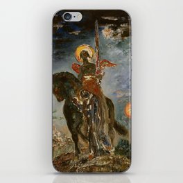 Winged saint on horseback - Gustave Moreau iPhone Skin