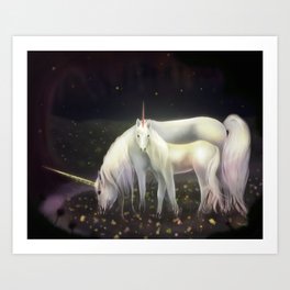 Unicorn + Babycorn Art Print