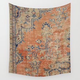 Vintage Woven Navy and Orange Wall Tapestry
