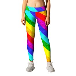 Rainbow Leggings | Arainbow, Green, Forchildren, Lbgt, Graphicdesign, Apatterninastrip, Summer, Grunge, Pink, Bright 