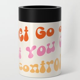 Let Go Vintage Groovy Text Art Can Cooler