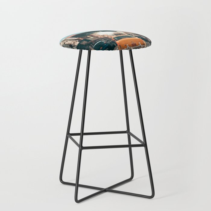 Nostalgic Downtown Brooklyn in Color Photograph Bar Stool