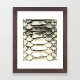Iridescent White Gold Snake Framed Art Print