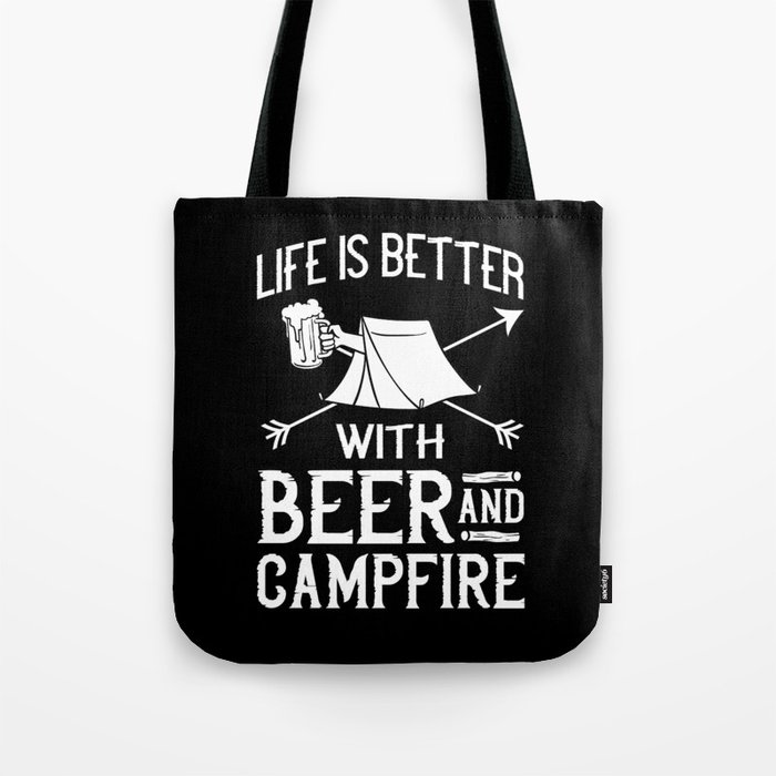 Camping Beer Drinking Beginner Camper Tote Bag