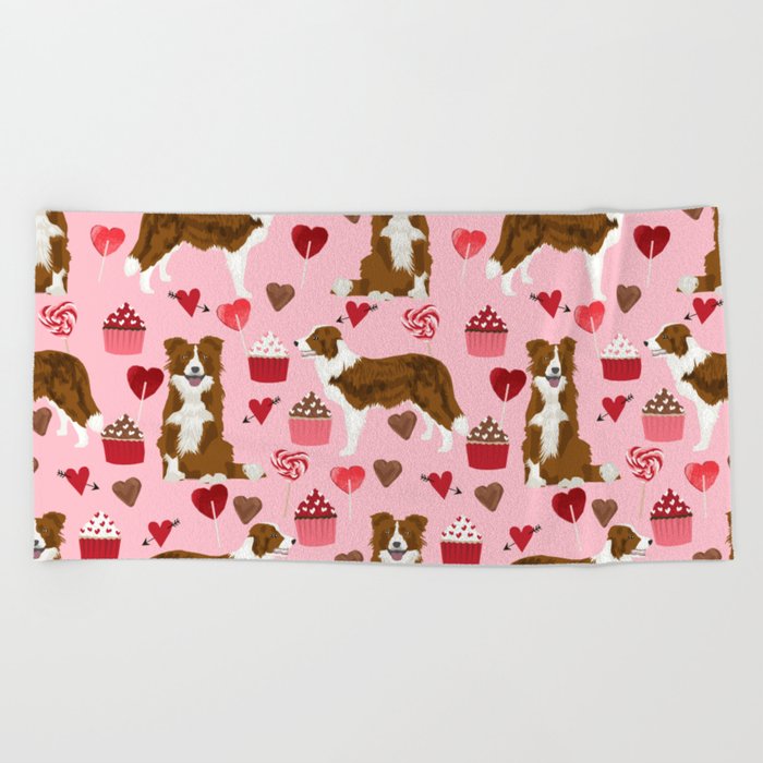 Border Collie red coat cupcakes valentines hearts dog breed pet