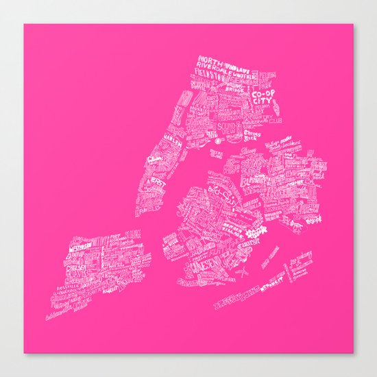 NYC Every-Neighborhood Map Canvas Print