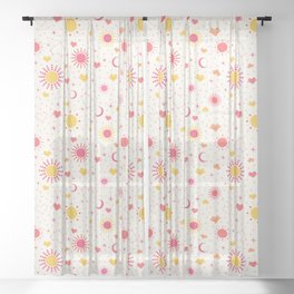 You Are My Sun, My Moon, and All of My Stars Pattern Sheer Curtain