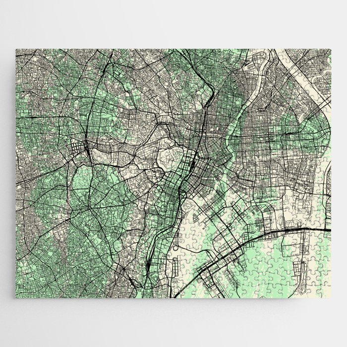 TOKYO Japan - Minimalist City Map Jigsaw Puzzle