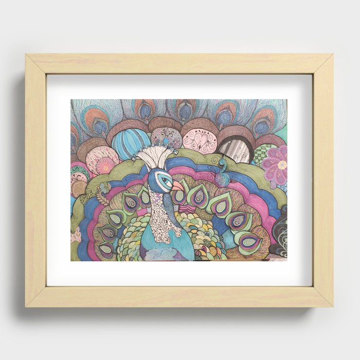 pretty as a peacock Recessed Framed Print