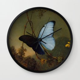 Blue Morpho Butterfly 1865 By Martin Johnson Heade | Reproduction Wall Clock