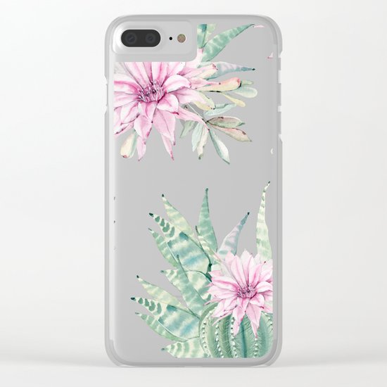 Simply Cactus Desert Rose Clear iPhone Case