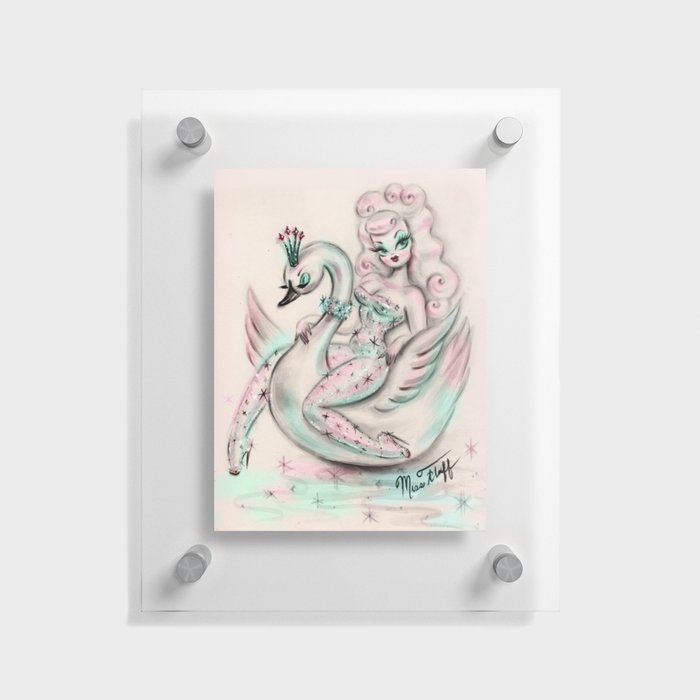 Swan Pixie Burlesque Girl Floating Acrylic Print