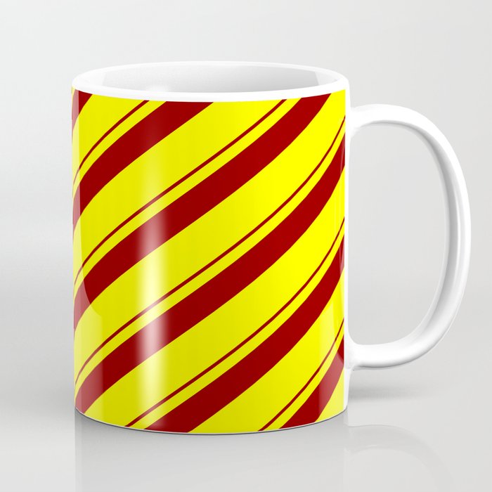 Dark Red and Yellow Colored Lines/Stripes Pattern Coffee Mug