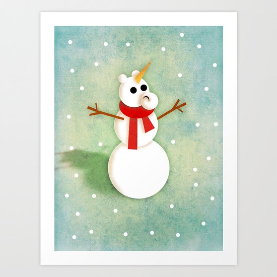Carrot Horn Unicorn Art Print