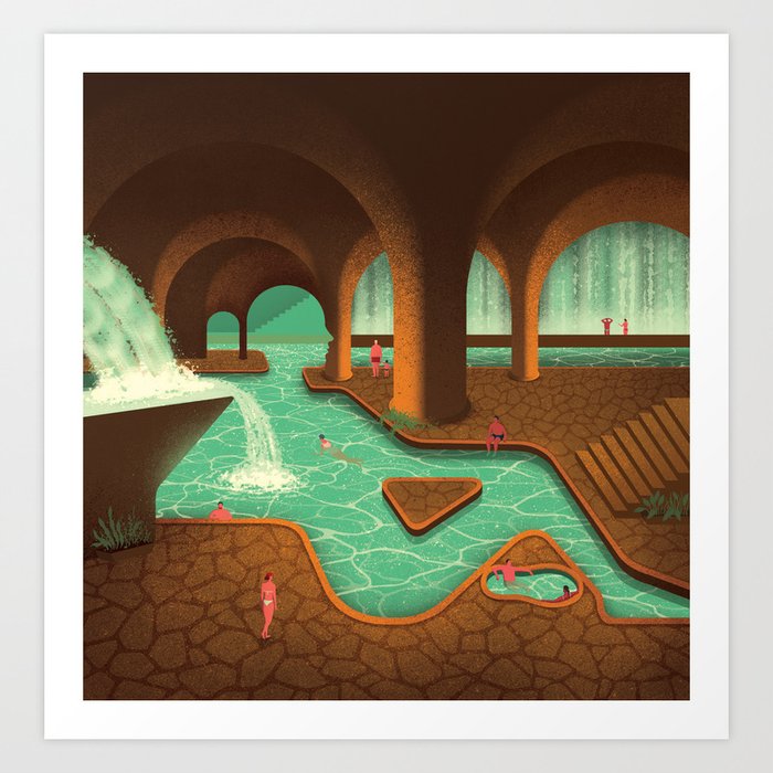 Secret Thermal Baths Art Print