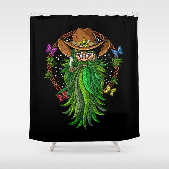 Weed Stoner Cowboy Shower Curtain