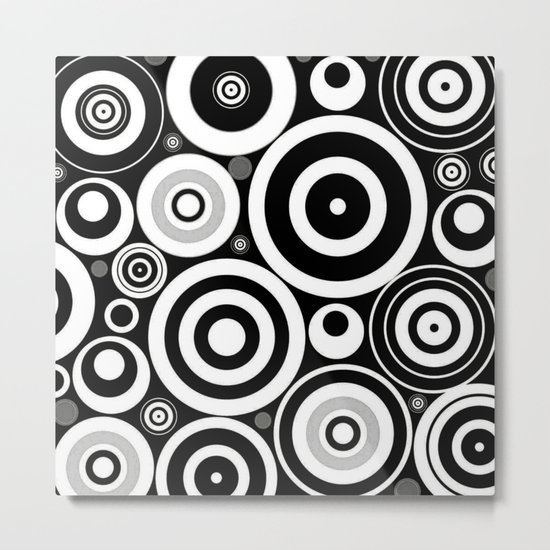 Black and white Circles Metal Print