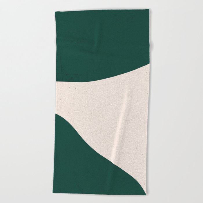 Emerald green abstract art Beach Towel