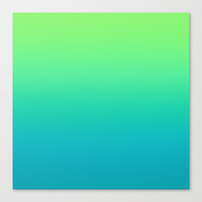 Lime Green to Teal Blue Gradient Canvas Print