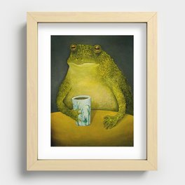 Toad's morning cup Recessed Framed Print