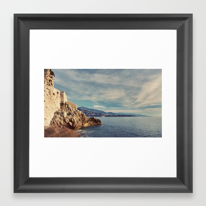 A Monaco View of the French Riviera Framed Art Print