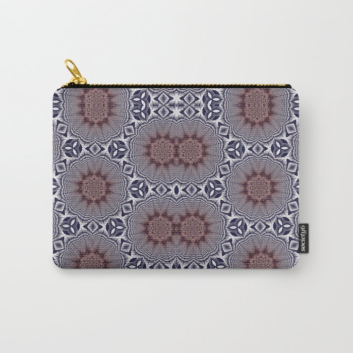Symmetrical Art in Brown and Blue Carry-All Pouch