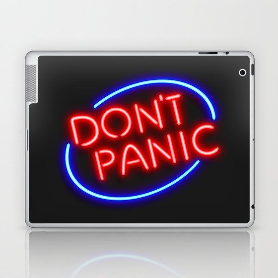 Hitchhiker's Guide - "Don't Panic" Neon Sign Laptop & iPad Skin