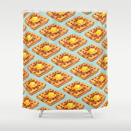Waffle Pattern Shower Curtain