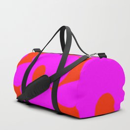 Pink Retro Flowers Orange Red Background #decor #society6 #buyart Duffle Bag