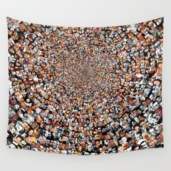 "The Work 3000 Famous and Infamous Faces Collage Wall Tapestry