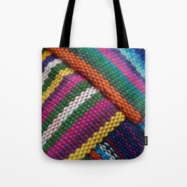 Colorful ethnic fabric background pattern | South America colors Tote Bag